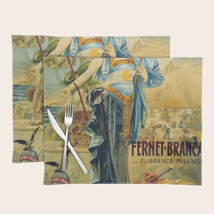1910 Fernet Branca Liqueur Aperitif Advertisement Placemat Gallery Image 1