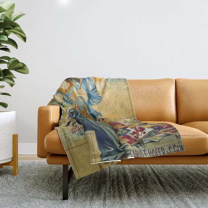 1910 Fernet Branca Liqueur Aperitif Advertisement Throw Blanket Gallery Image 1