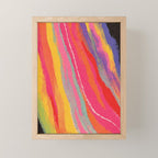 Bold Abstract Color Flow in Neon and Sunset Tones Mini Art Print Gallery Image 1