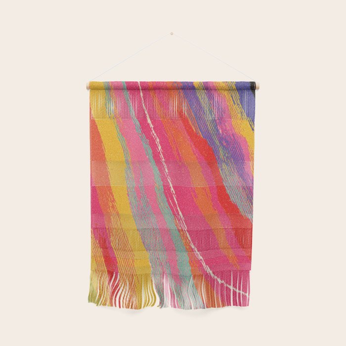 Bold Abstract Color Flow in Neon and Sunset Tones Wall Hanging Gallery Image 1