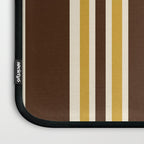 Retro Midcentury 70s Vertical Stripe Pattern Brown and Gold Laptop Sleeve Gallery Image 3