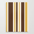 Retro Midcentury 70s Vertical Stripe Pattern Brown and Gold Notebook Gallery Image 4