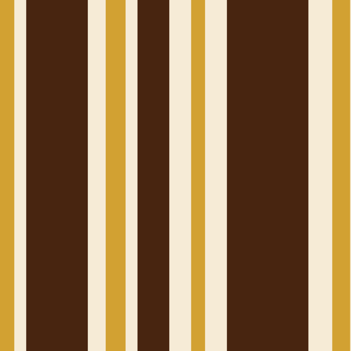 Retro Midcentury 70s Vertical Stripe Pattern Brown and Gold Coffee Mug Gallery Image 2