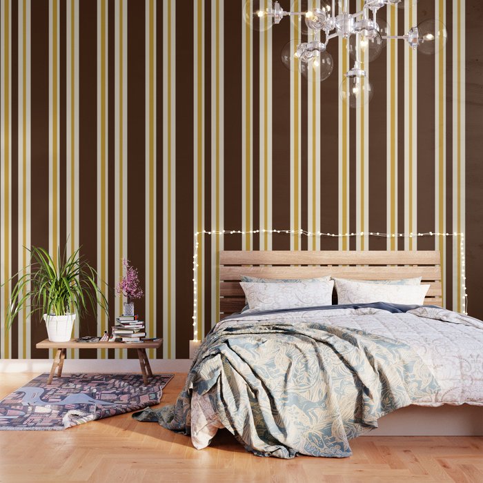 Retro Midcentury 70s Vertical Stripe Pattern Brown And Gold Wallpaper retro-midcentury-70s-vertical-stripe-pattern-brown-and-gold-wallpaper