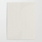 Minimal Line Curvature XI Natural Off White Mid Century Modern Arch Abstract Poster Gallery Image 4