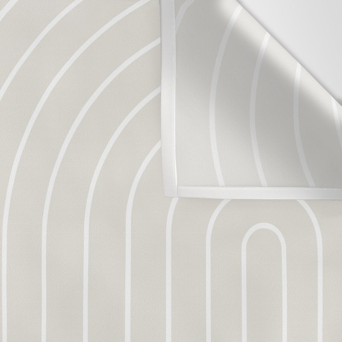 Minimal Line Curvature XI Natural Off White Mid Century Modern Arch Abstract Wall Tapestry Gallery Image 3