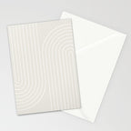 Minimal Line Curvature XI Natural Off White Mid Century Modern Arch Abstract Stationery Card Gallery Image 2