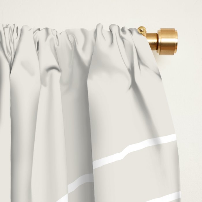 Minimal Line Curvature XI Natural Off White Mid Century Modern Arch Abstract Window Curtain Gallery Image 2