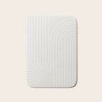 Minimal Line Curvature XI Natural Off White Mid Century Modern Arch Abstract Bath Mat Gallery Image 1