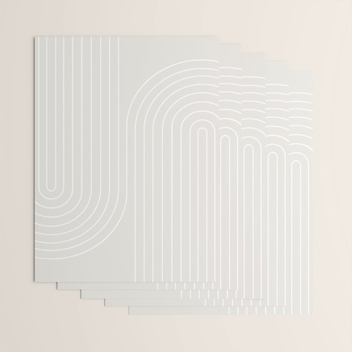 Minimal Line Curvature XI Natural Off White Mid Century Modern Arch Abstract Wrapping Paper Gallery Image 3