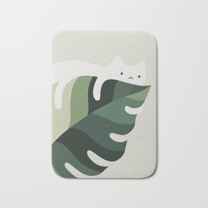 Cat and Plant 12C Bath Mat Gallery Image 1