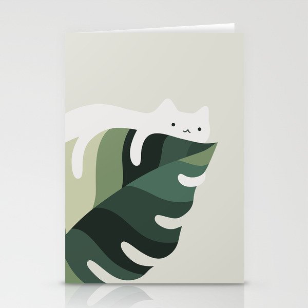 Cat and Plant 12C Stationery Card Gallery Image 2