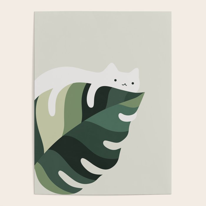 Cat and Plant 12C Poster Gallery Image 1