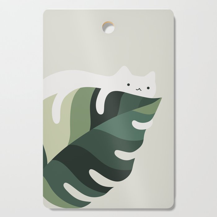 Cat and Plant 12C Cutting Board Gallery Image 1