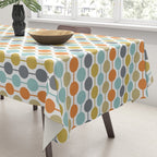 Retro Circles Mid Century Modern Background Tablecloth Gallery Image 3