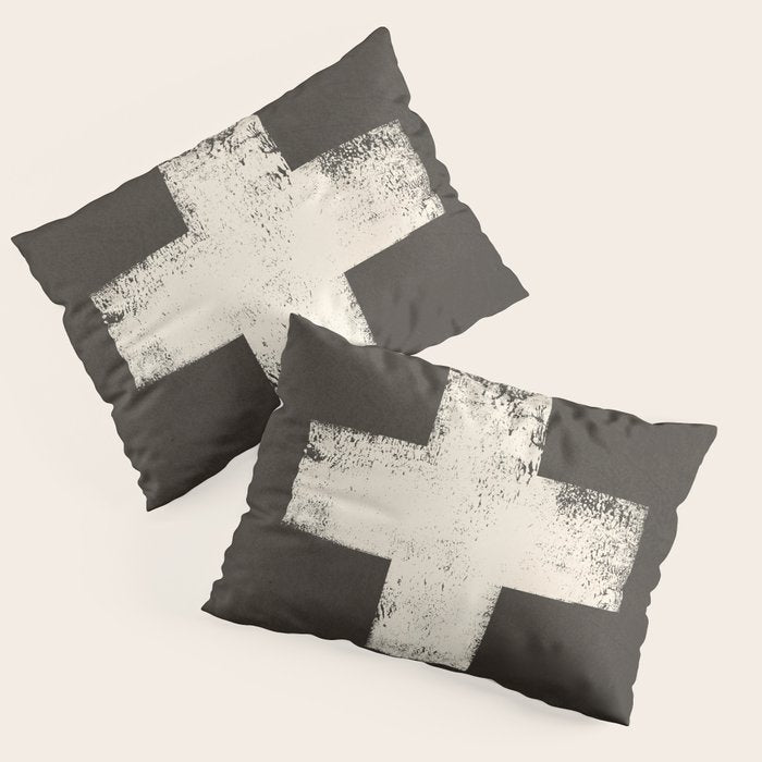 Ski Patrol Sign Cross X Vintage Pillow Sham Gallery Image 3