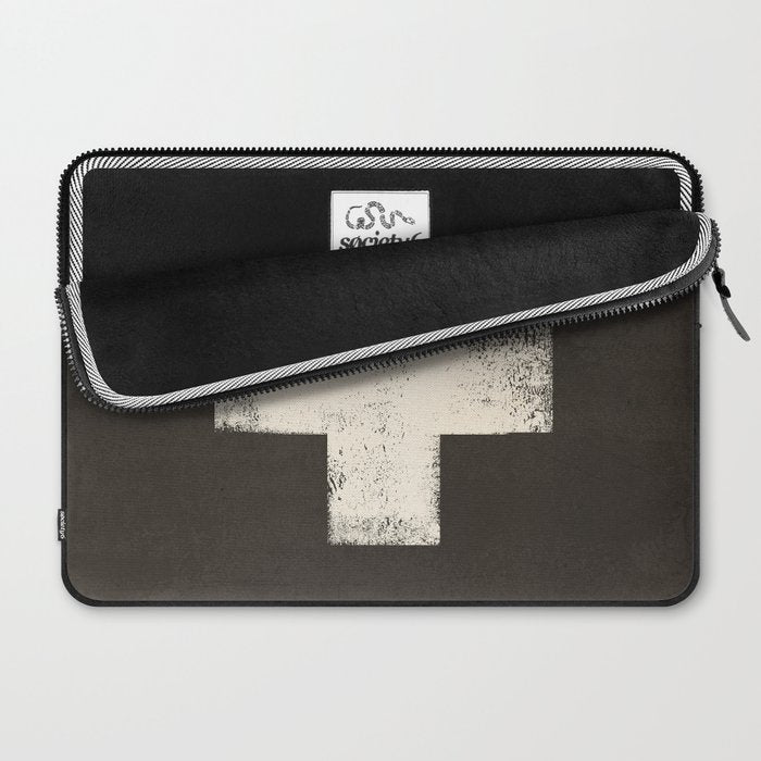 Ski Patrol Sign Cross X Vintage Laptop Sleeve Gallery Image 2