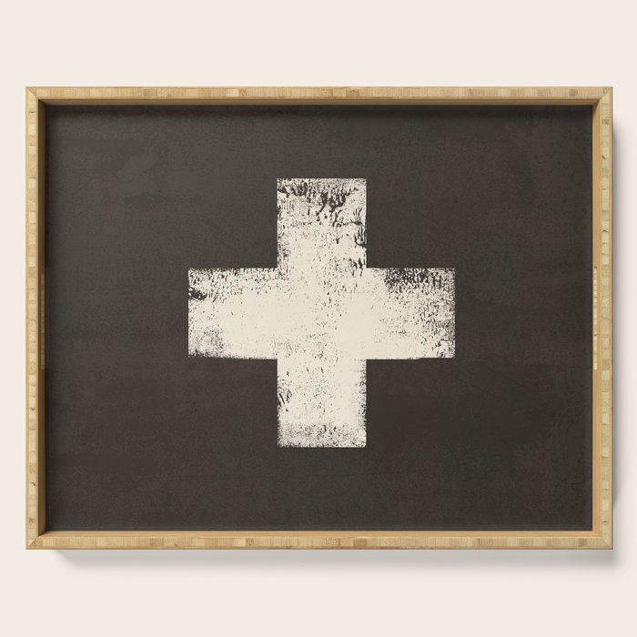 Ski Patrol Sign Cross X Vintage Serving Tray Gallery Image 1