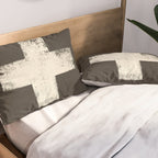 Ski Patrol Sign Cross X Vintage Pillow Sham Gallery Image 2