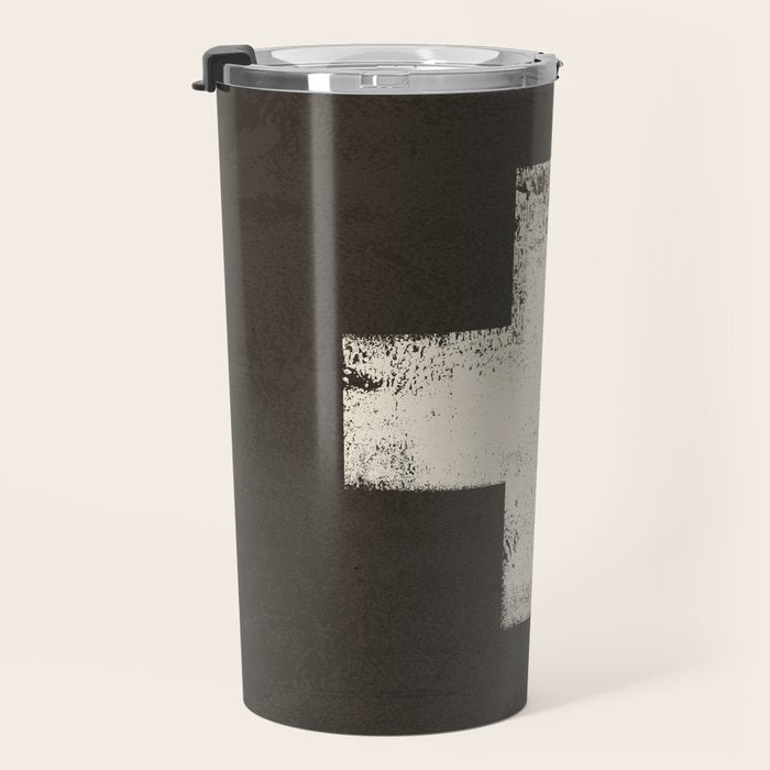 Ski Patrol Sign Cross X Vintage Travel Mug Gallery Image 3