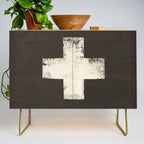 Ski Patrol Sign Cross X Vintage Credenza Gallery Image 1