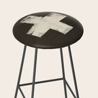 Ski Patrol Sign Cross X Vintage Stool Gallery Image 2