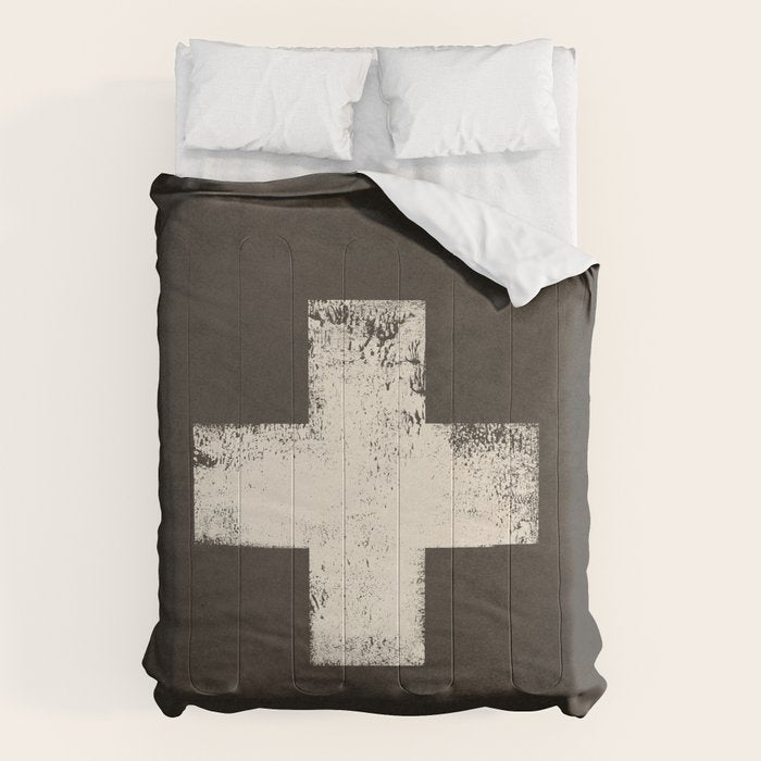 Ski Patrol Sign Cross X Vintage Comforter Gallery Image 1