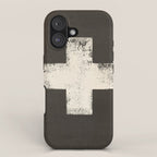 Ski Patrol Sign Cross X Vintage iPhone Case Gallery Image 1