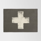 Ski Patrol Sign Cross X Vintage Rug Gallery Image 2
