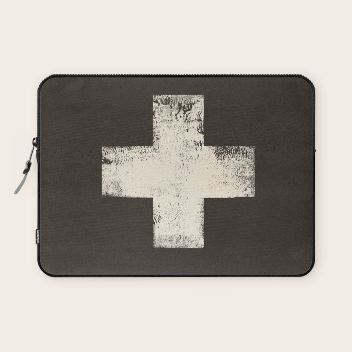 Ski Patrol Sign Cross X Vintage Laptop Sleeve Gallery Image 1
