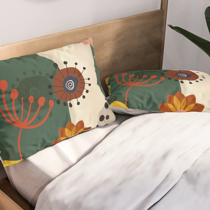 mid century garden summer relax Pillow Sham Gallery Image 2