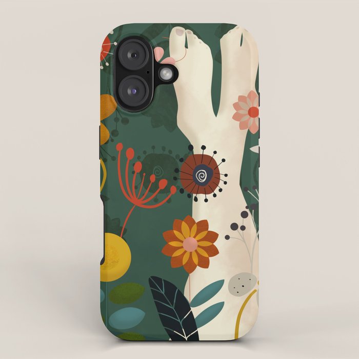 mid century garden summer relax iPhone Case Gallery Image 1