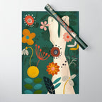 mid century garden summer relax Wrapping Paper Gallery Image 1