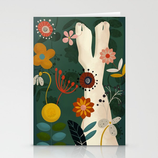 mid century garden summer relax Stationery Card Gallery Image 1