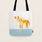 Dogs Near Water - Yellow and White Tote Bag Gallery Image 1