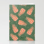 Dancing Pinecones in Sage Green & Red Stationery Card Gallery Image 2
