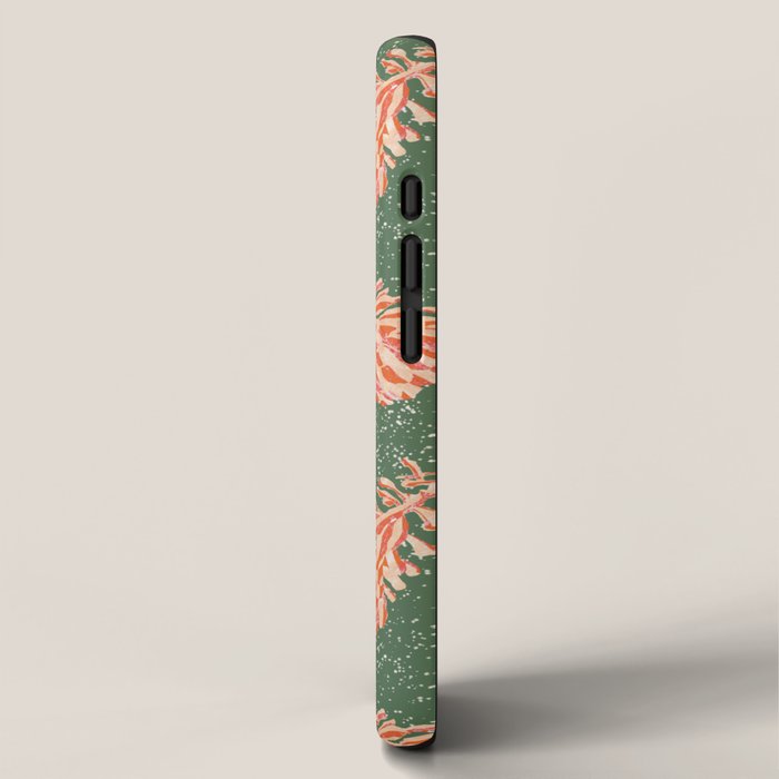 Dancing Pinecones in Sage Green & Red iPhone Case Gallery Image 2