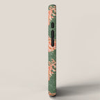 Dancing Pinecones in Sage Green & Red iPhone Case Gallery Image 2