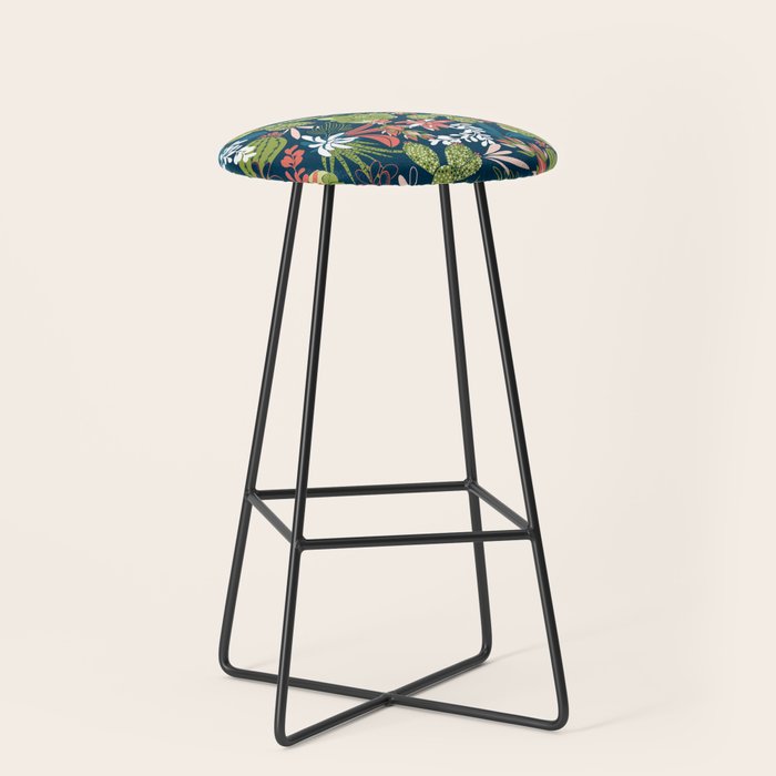 Succulent Garden Navy Stool Gallery Image 1