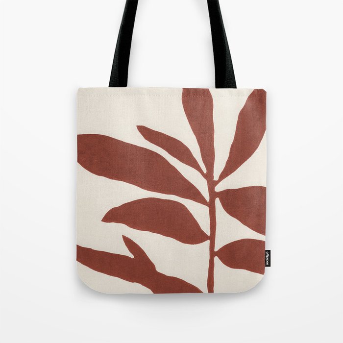 Linocut Branch #3 / Saffron Red Tote Bag Gallery Image 1