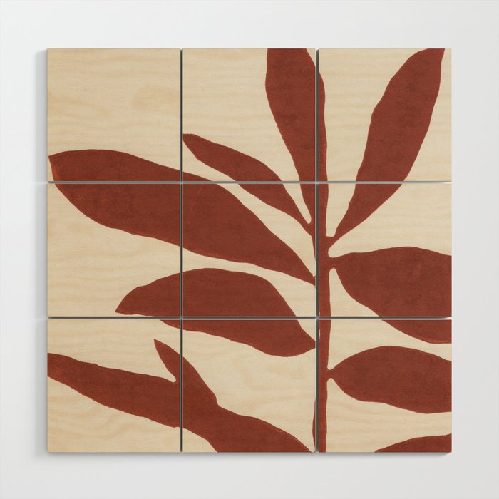 Linocut Branch #3 / Saffron Red Wood Wall Art Gallery Image 1