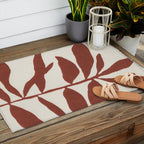 Linocut Branch #3 / Saffron Red Outdoor Rug Gallery Image 2