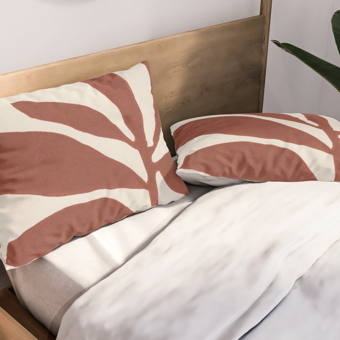 Linocut Branch #3 / Saffron Red Pillow Sham Gallery Image 2