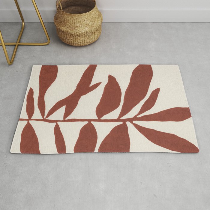 Linocut Branch #3 / Saffron Red Rug Gallery Image 1