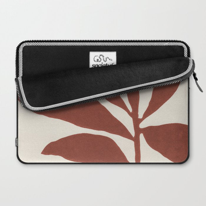 Linocut Branch #3 / Saffron Red Laptop Sleeve Gallery Image 2