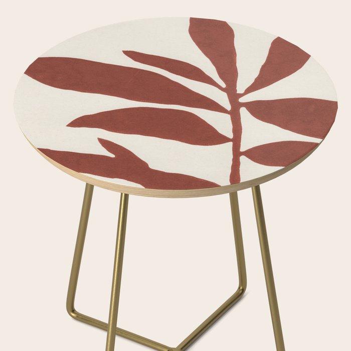 Linocut Branch #3 / Saffron Red Side Table Gallery Image 2