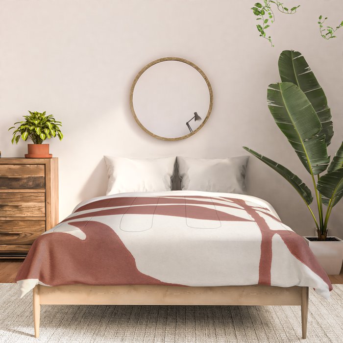 Linocut Branch #3 / Saffron Red Comforter Gallery Image 3