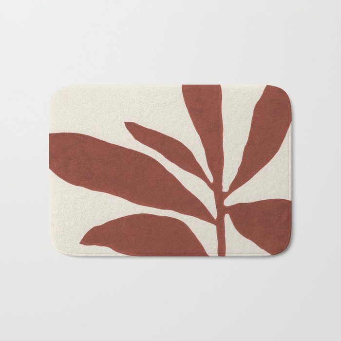 Linocut Branch #3 / Saffron Red Bath Mat Gallery Image 1