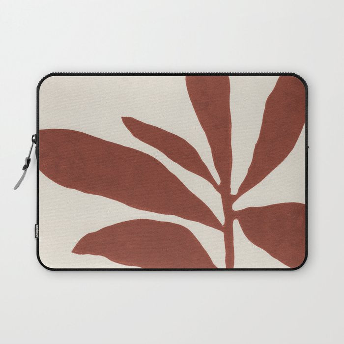 Linocut Branch #3 / Saffron Red Laptop Sleeve Gallery Image 1