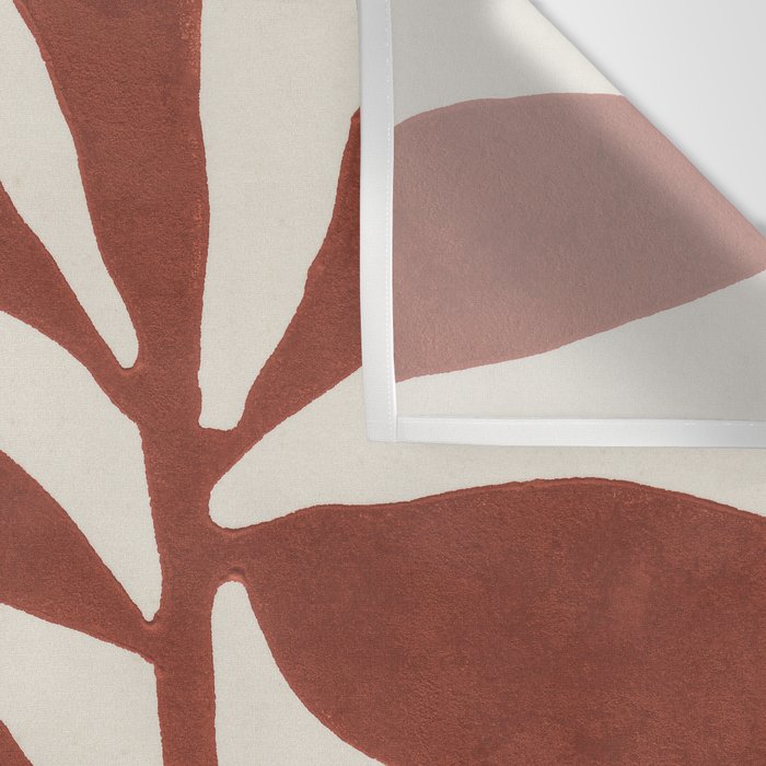 Linocut Branch #3 / Saffron Red Wall Tapestry Gallery Image 3